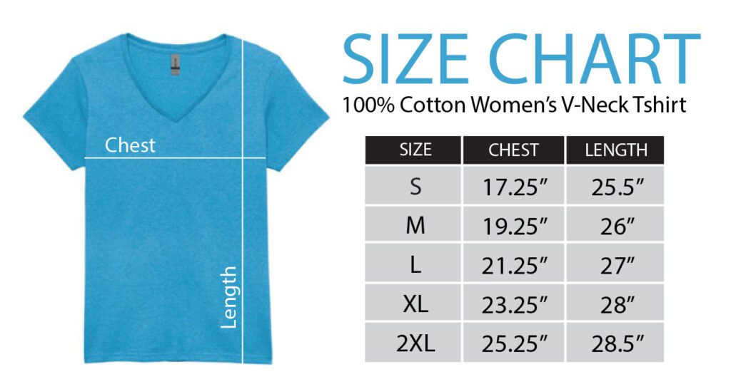PU V-neck size chart