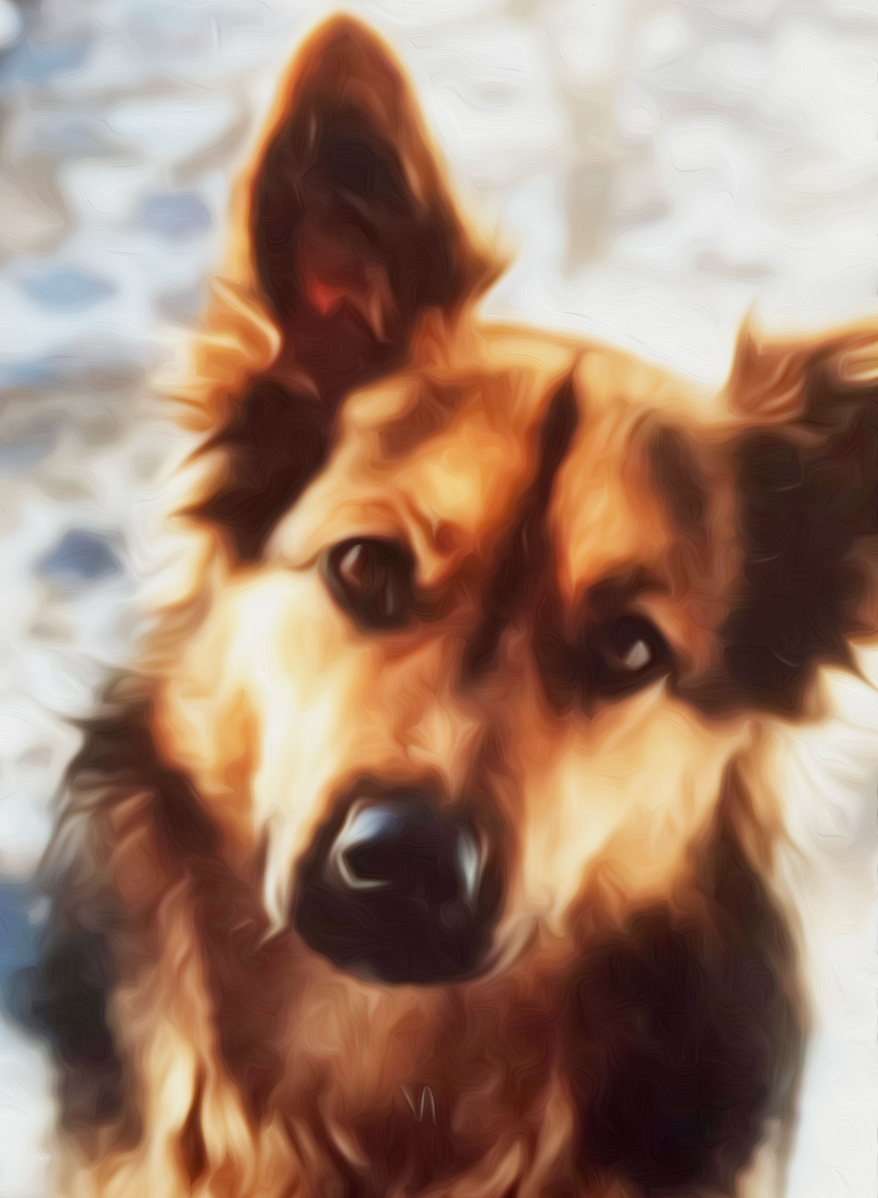 Oil painting of dog