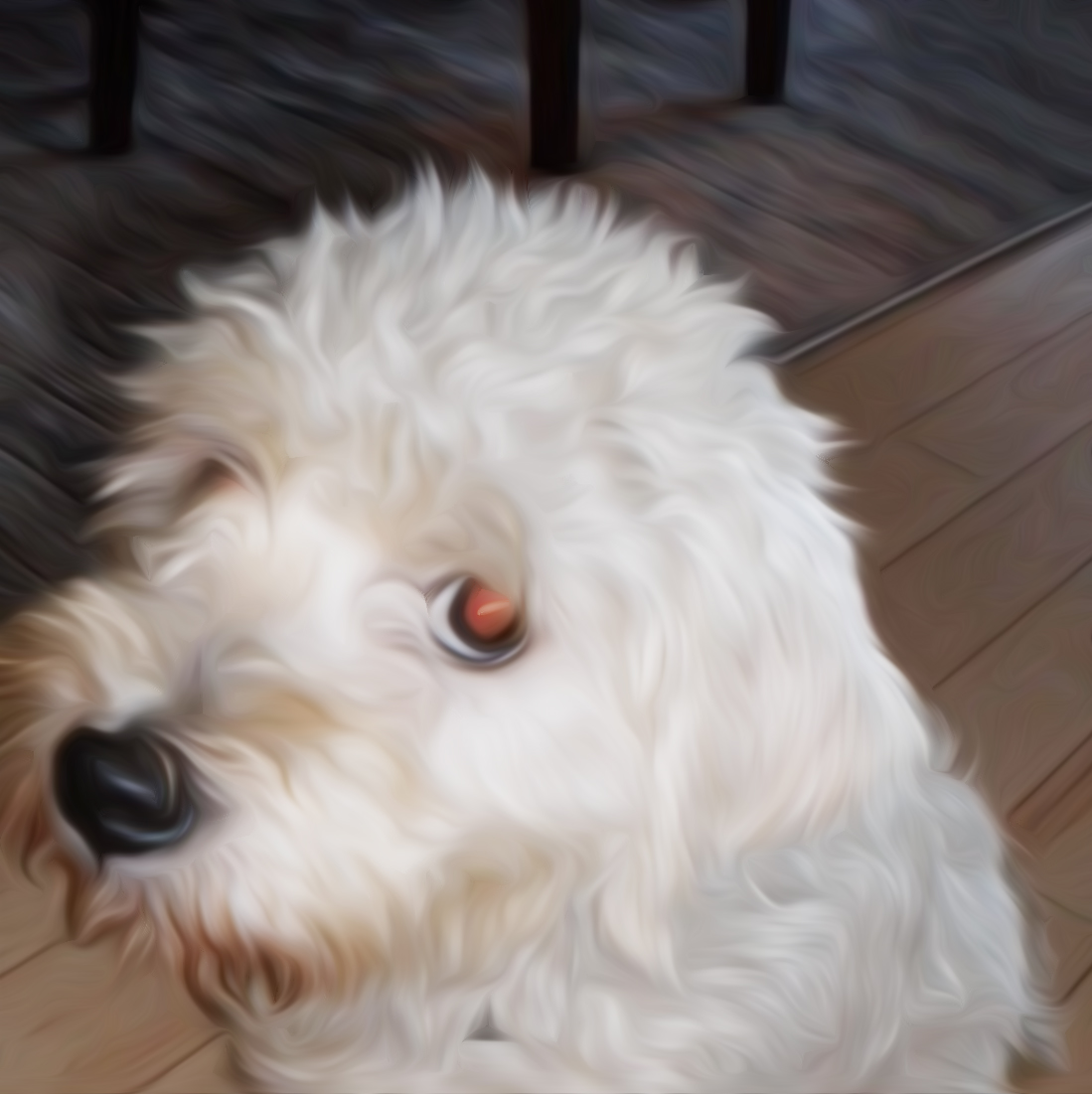 Digital pet portrait of dog