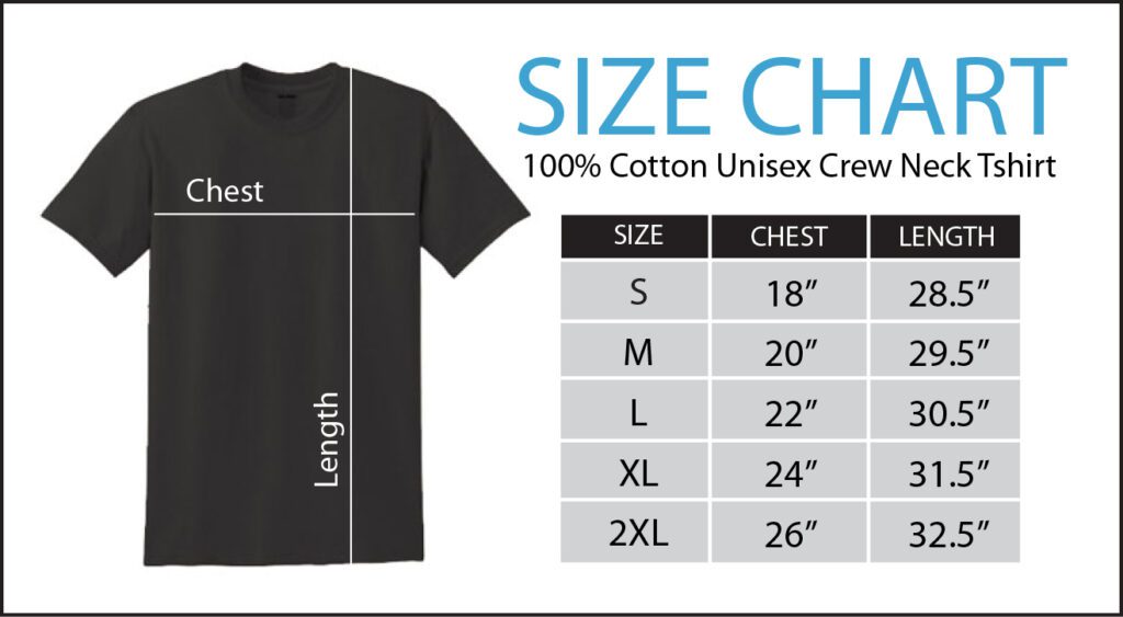 Crew Neck Size Chart
