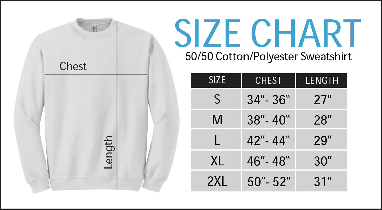 Sweatshirt Size Chart